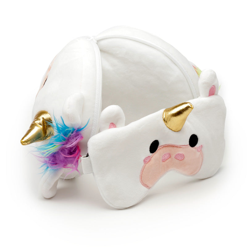 Relaxeazzz Unicorn Plush Travel Pillow & Eye Mask CUSH258
