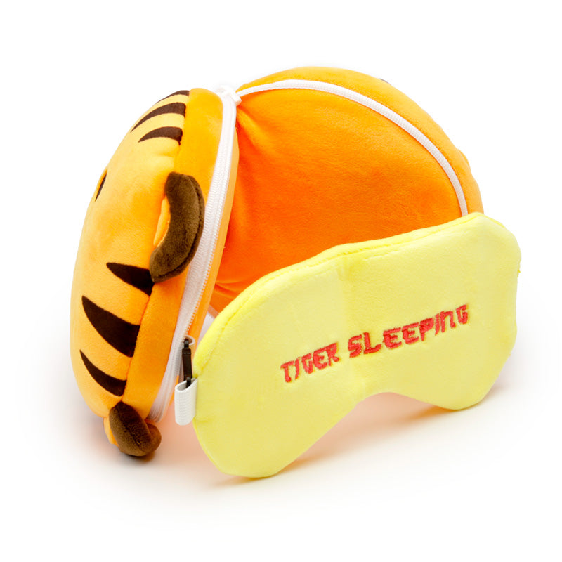 Relaxeazzz Tiger Plush Travel Pillow & Eye Mask CUSH275