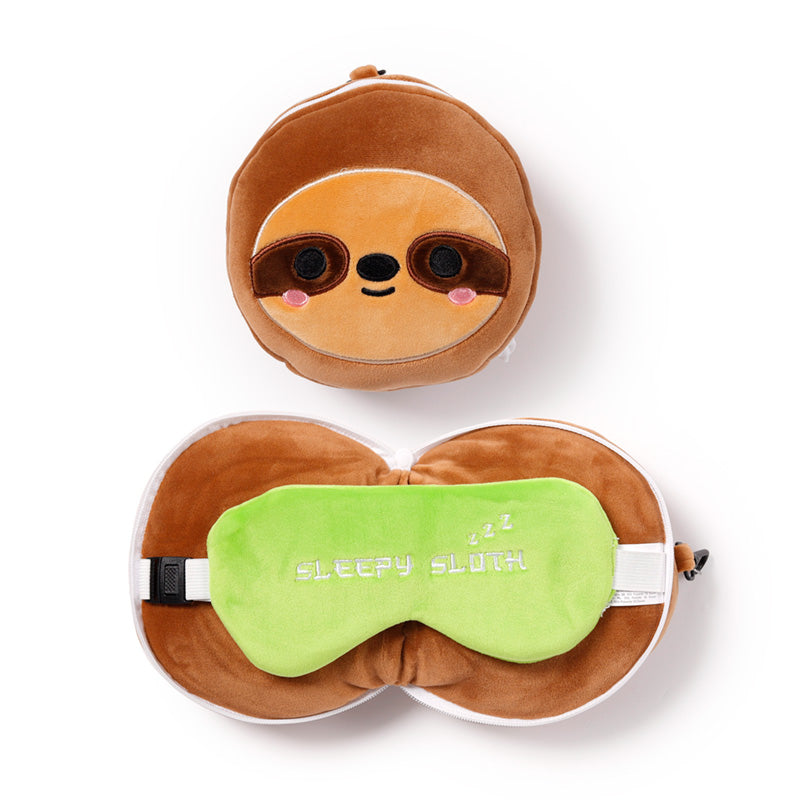 Relaxeazzz Sloth Plush Travel Pillow & Eye Mask CUSH276