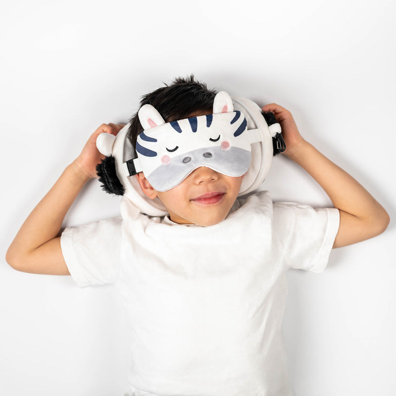 Relaxeazzz Adoramals Bali the Zebra Plush Travel Pillow & Eye Mask CUSH312