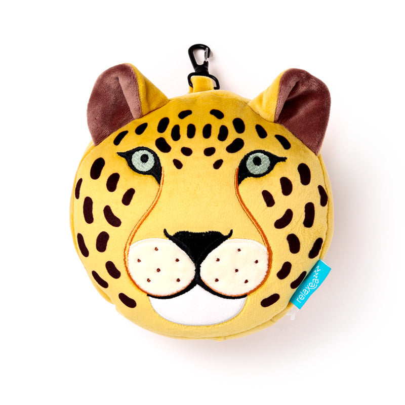 Relaxeazzz Leopard Plush Travel Pillow & Eye Mask CUSH341