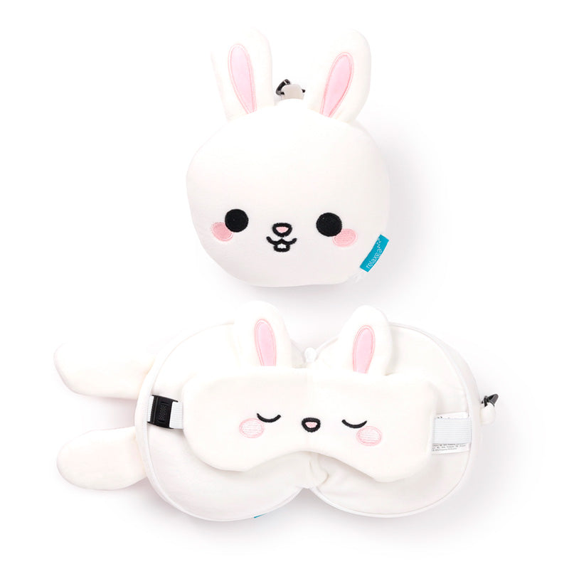Relaxeazzz Adoramals Frances the Rabbit Plush Travel Pillow & Eye Mask CUSH352