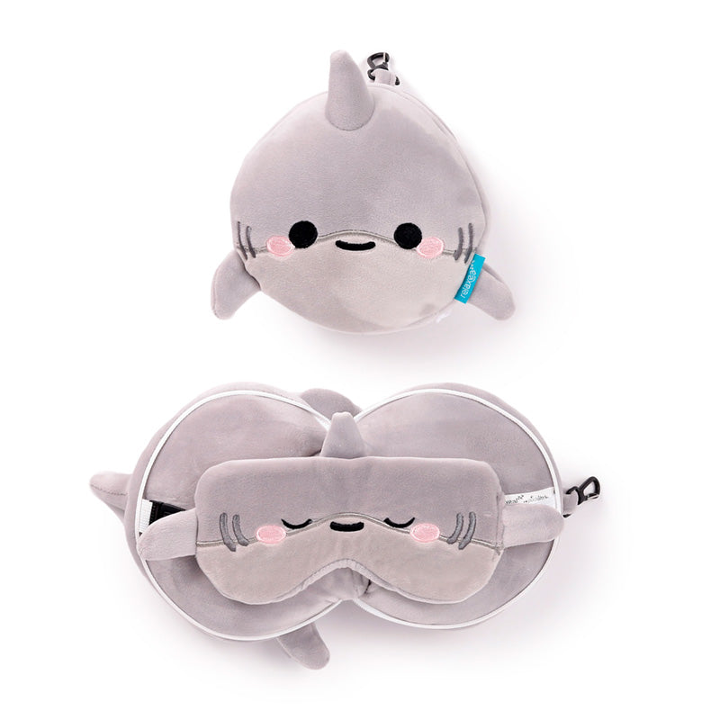 Relaxeazzz Adoramals Archie the Shark Plush Travel Pillow & Eye Mask CUSH356