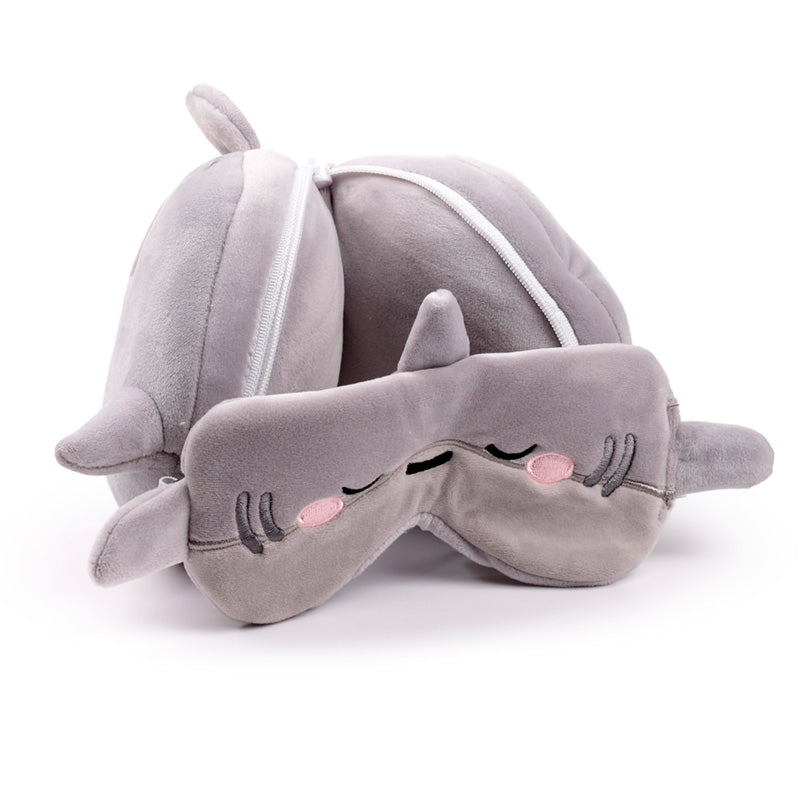 Relaxeazzz Adoramals Archie the Shark Plush Travel Pillow & Eye Mask CUSH356