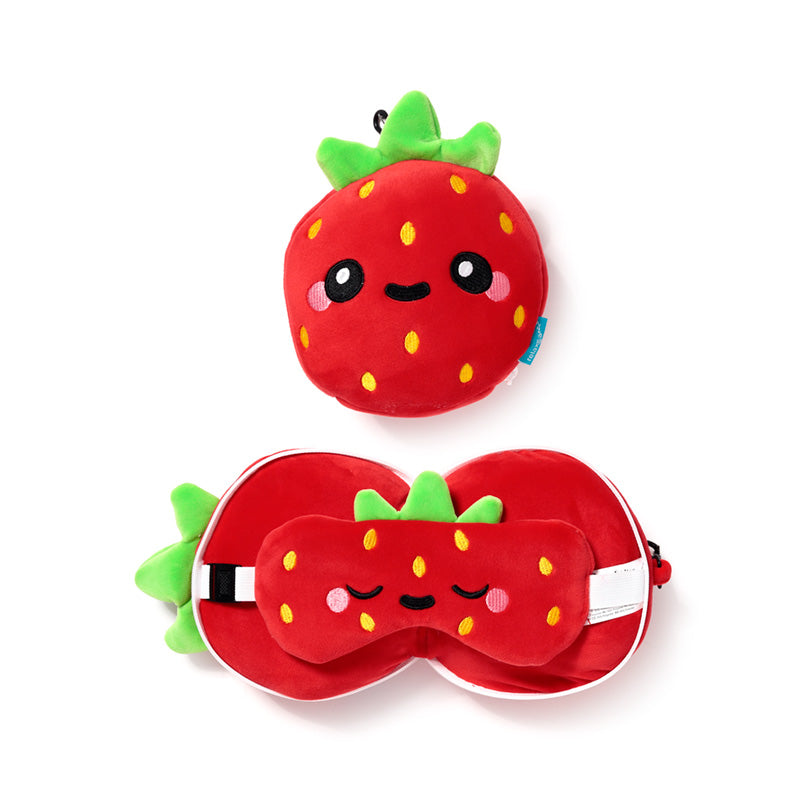 Relaxeazzz Elidi the Strawberry Foodiemals Travel Pillow & Eye Mask CUSH419