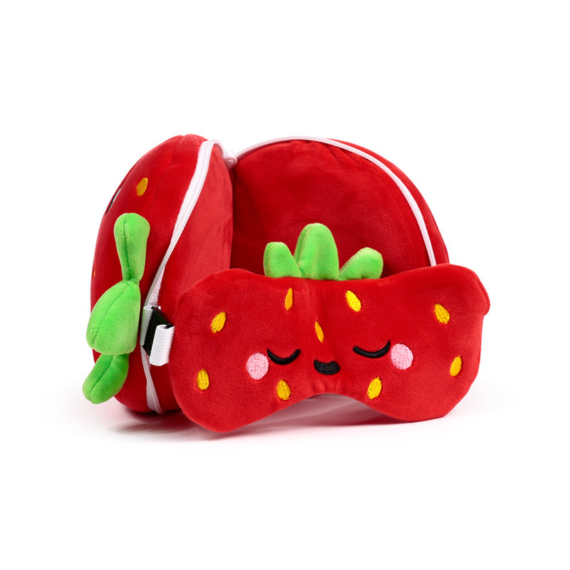 Relaxeazzz Elidi the Strawberry Foodiemals Travel Pillow & Eye Mask CUSH419
