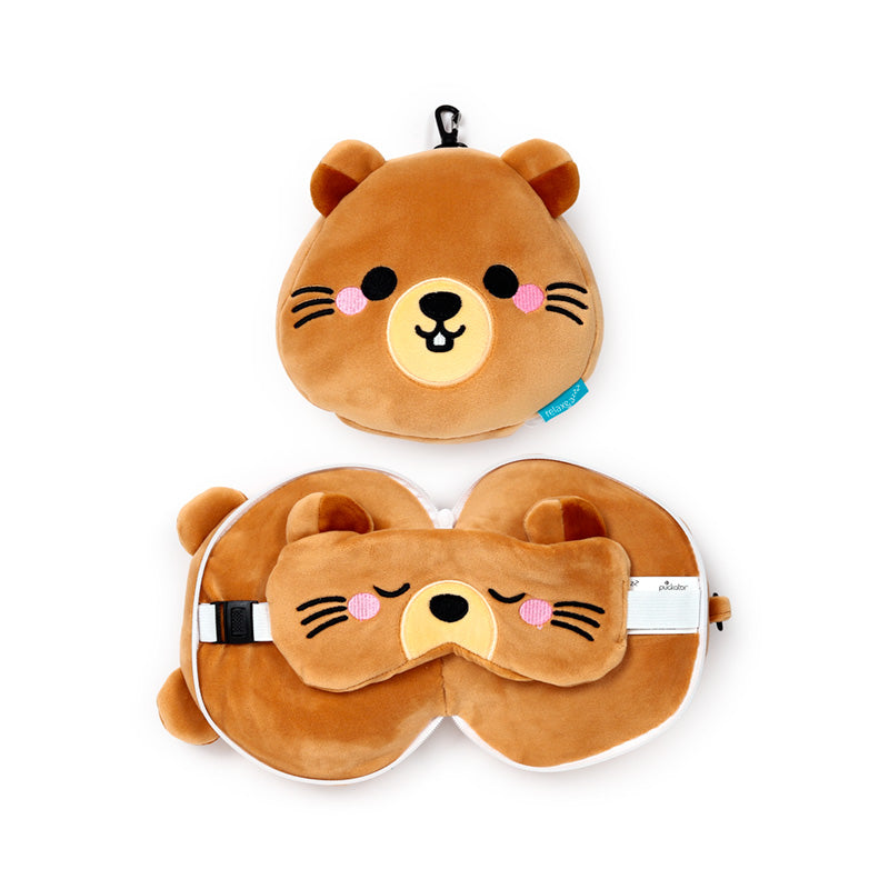 Relaxeazzz Mimi the Marmot Mountain Animal Plush Travel Pillow & Eye Mask CUSH439
