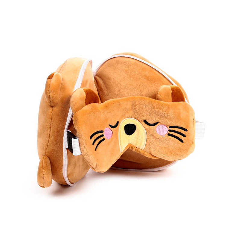 Relaxeazzz Mimi the Marmot Mountain Animal Plush Travel Pillow & Eye Mask CUSH439