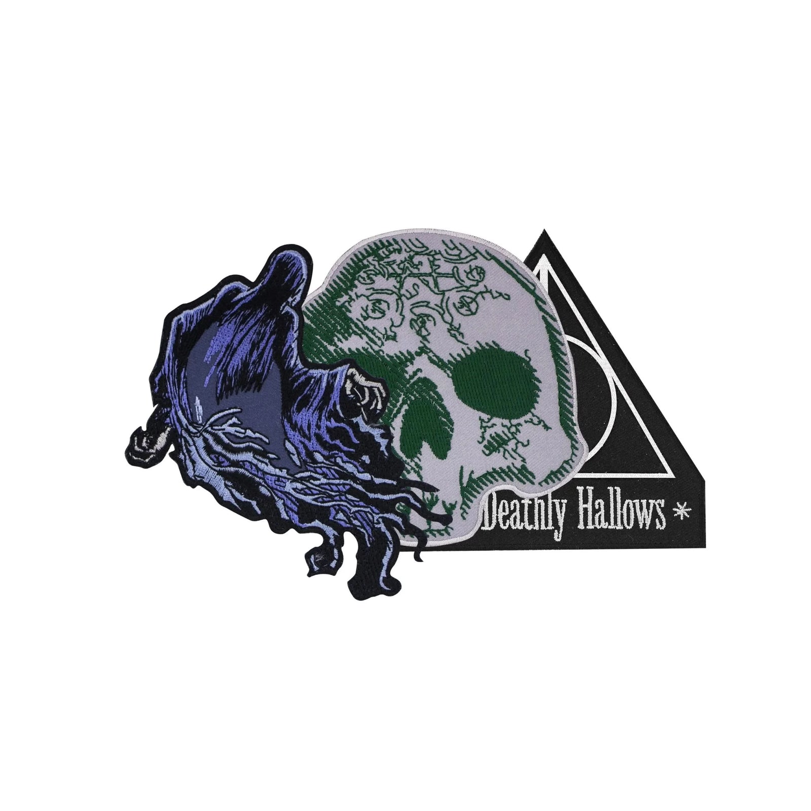 Harry Potter Set Of 3 Crest/patch - Deluxe Deathly Hallows CR2205