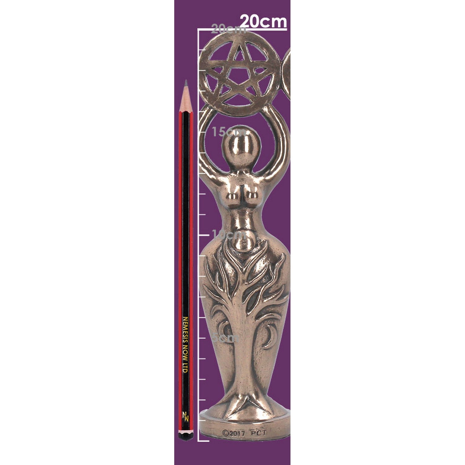 Triple Goddess Figurine Bronzed Wiccan Idol Ornament D4029K8