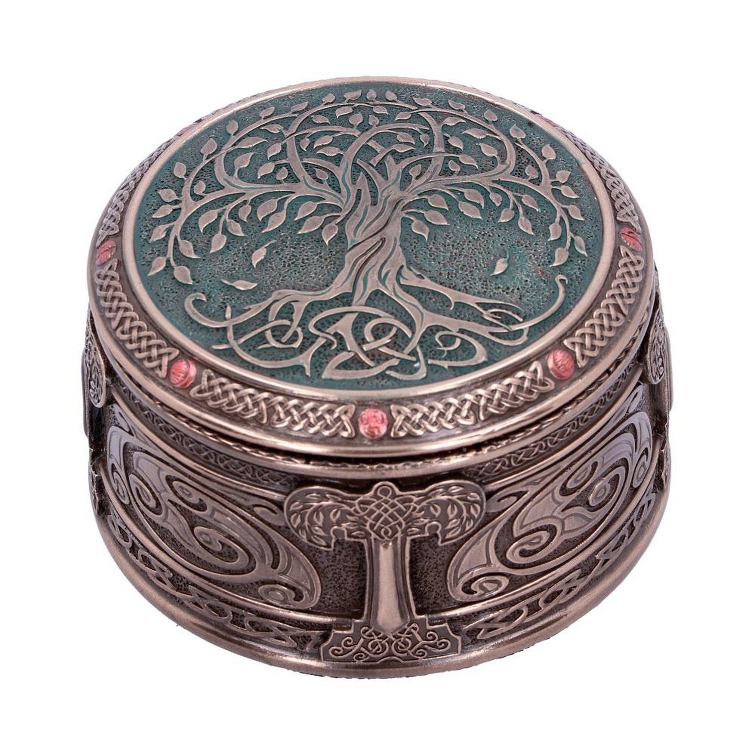 Round Tree of Life Celtic Trinket Box D4738P9