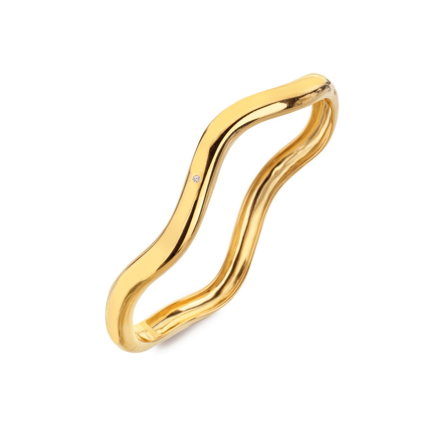 HD x Gold Plateden Edit Sterling Silver 18ct Gold Plated Fiji Bangle DC233