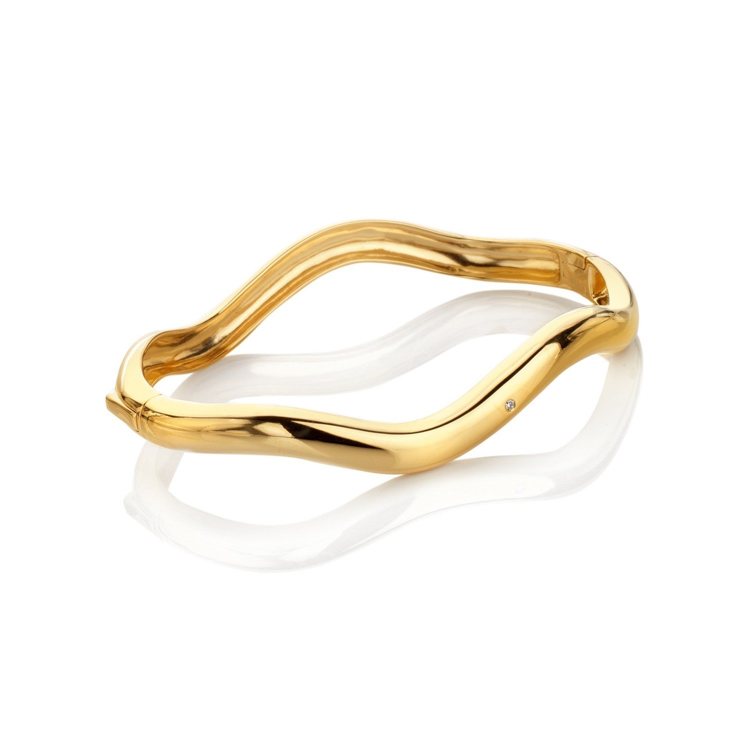 HD x Gold Plateden Edit Sterling Silver 18ct Gold Plated Fiji Bangle DC233