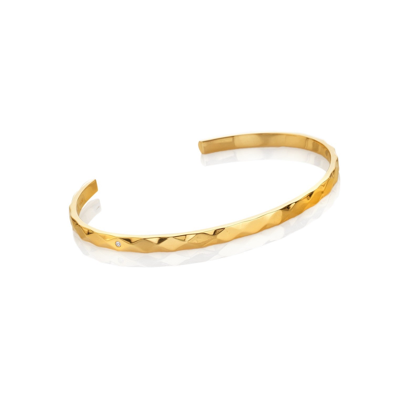 HD x Gold Plateden Edit Sterling Silver 18ct Gold Plated Harlequin Bangle DC235