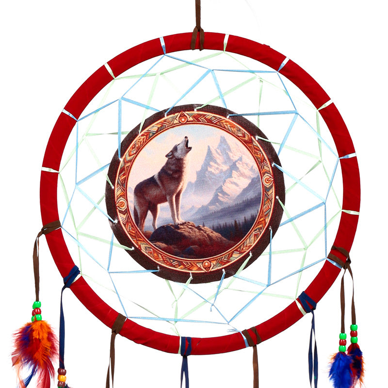Mountain Wolf Dreamcatcher 33cm DCPB02V