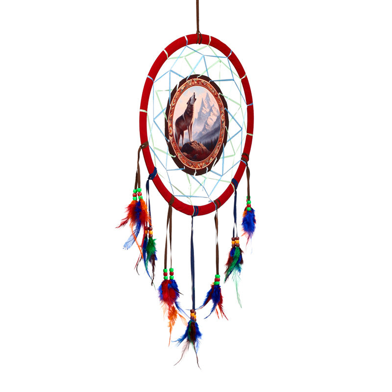 Mountain Wolf Dreamcatcher 33cm DCPB02V
