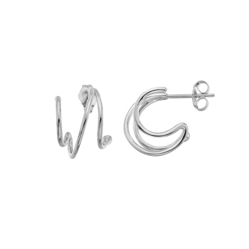 Pair of silver hoop earrings