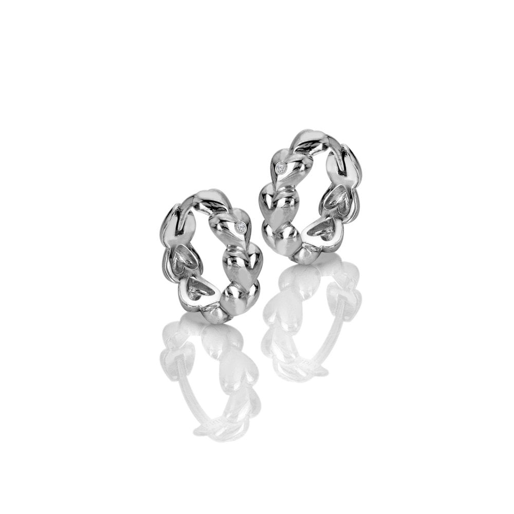 Pair of silver chain-link earrings