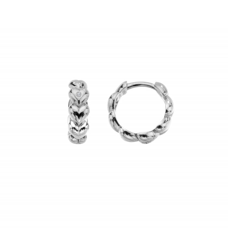Sterling Silver Serenity Heart Earrings DE867