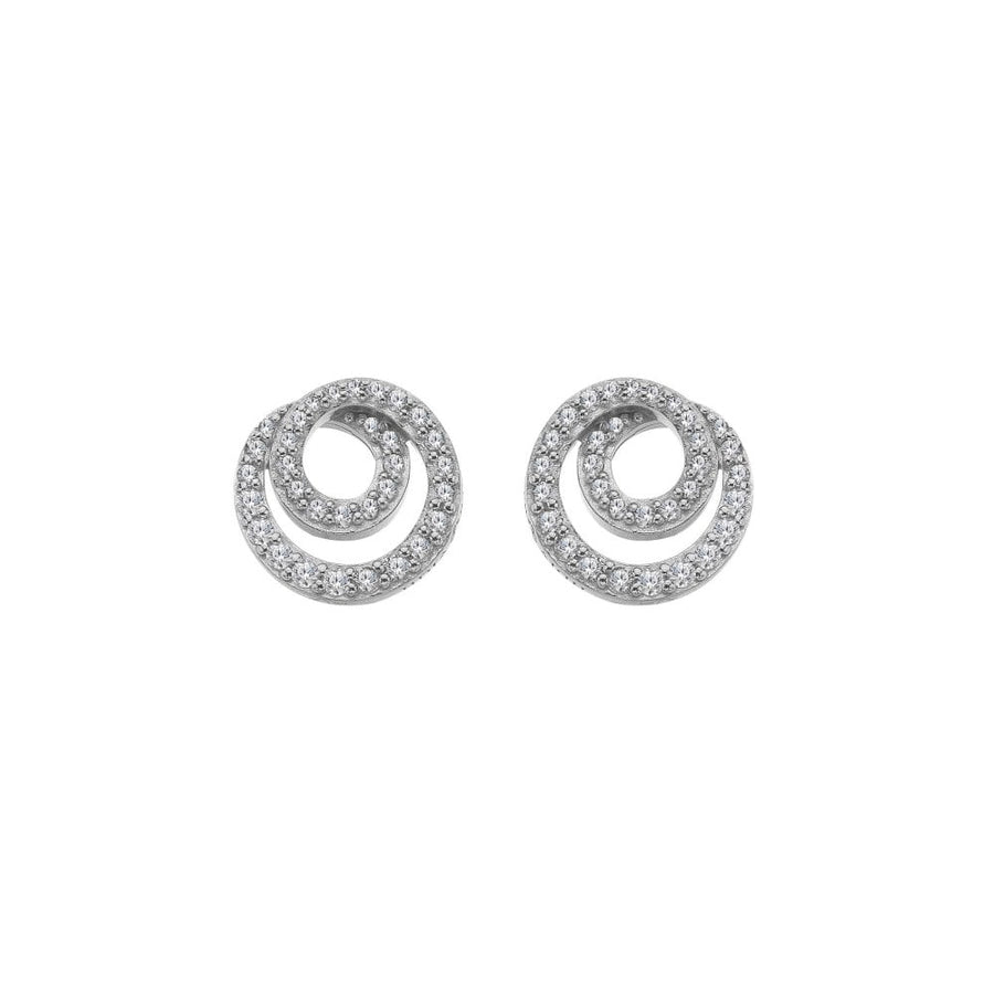 Sterling Silver Shimmer Circle Earrings DE873