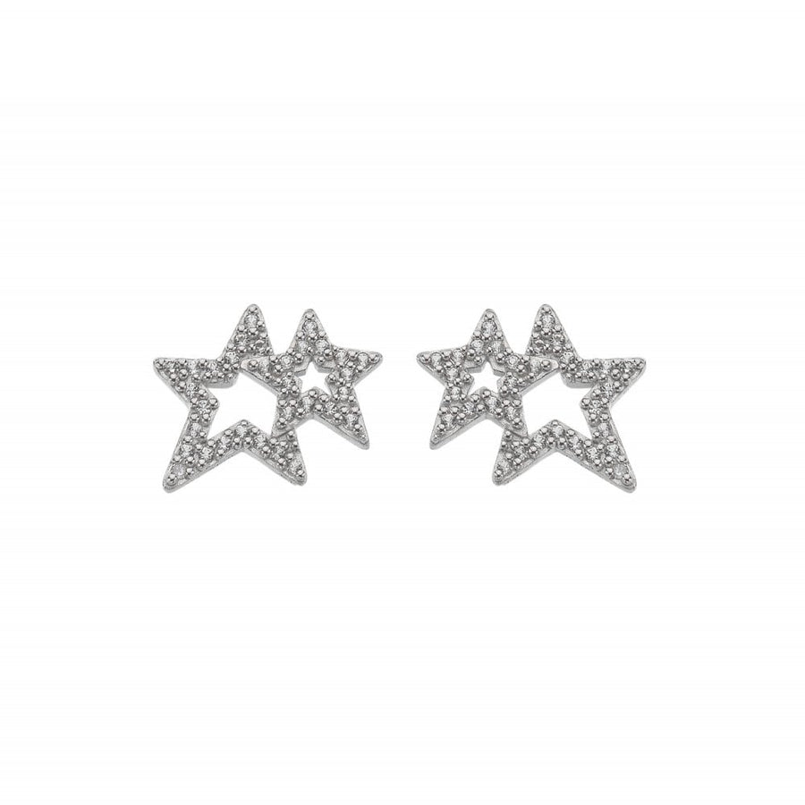 Sterling Silver Shimmer Star Earrings DE875
