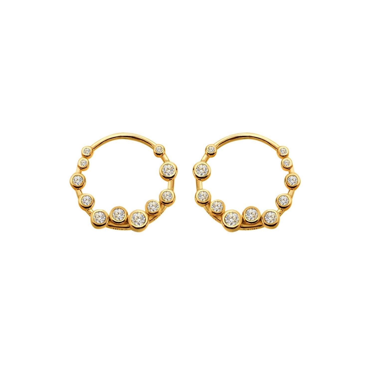 HD x Gold Plateden Edit Sterling Silver 18ct Gold Plated White Topaz Tender Wreath Earrings DE894