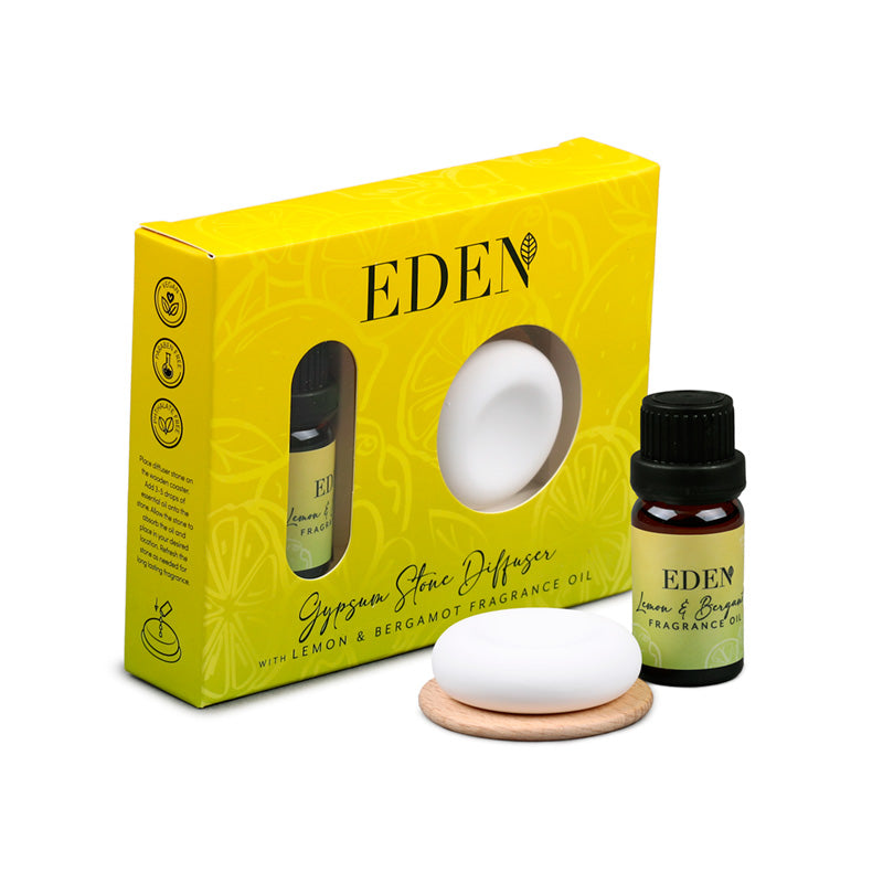 Eden Lemon & Bergamot Gypsum Stone Diffuser & Fragrance Oil Set DIFF19