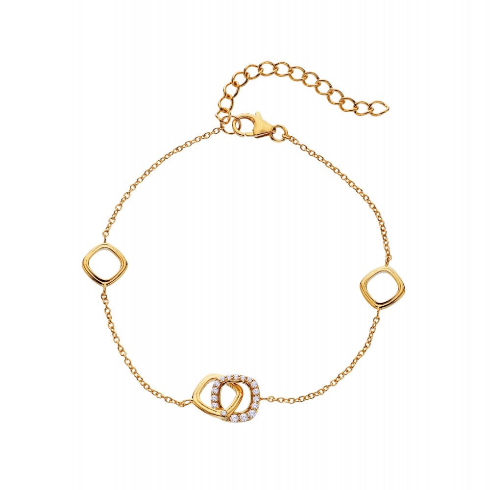 Gold bracelet with diamond accents