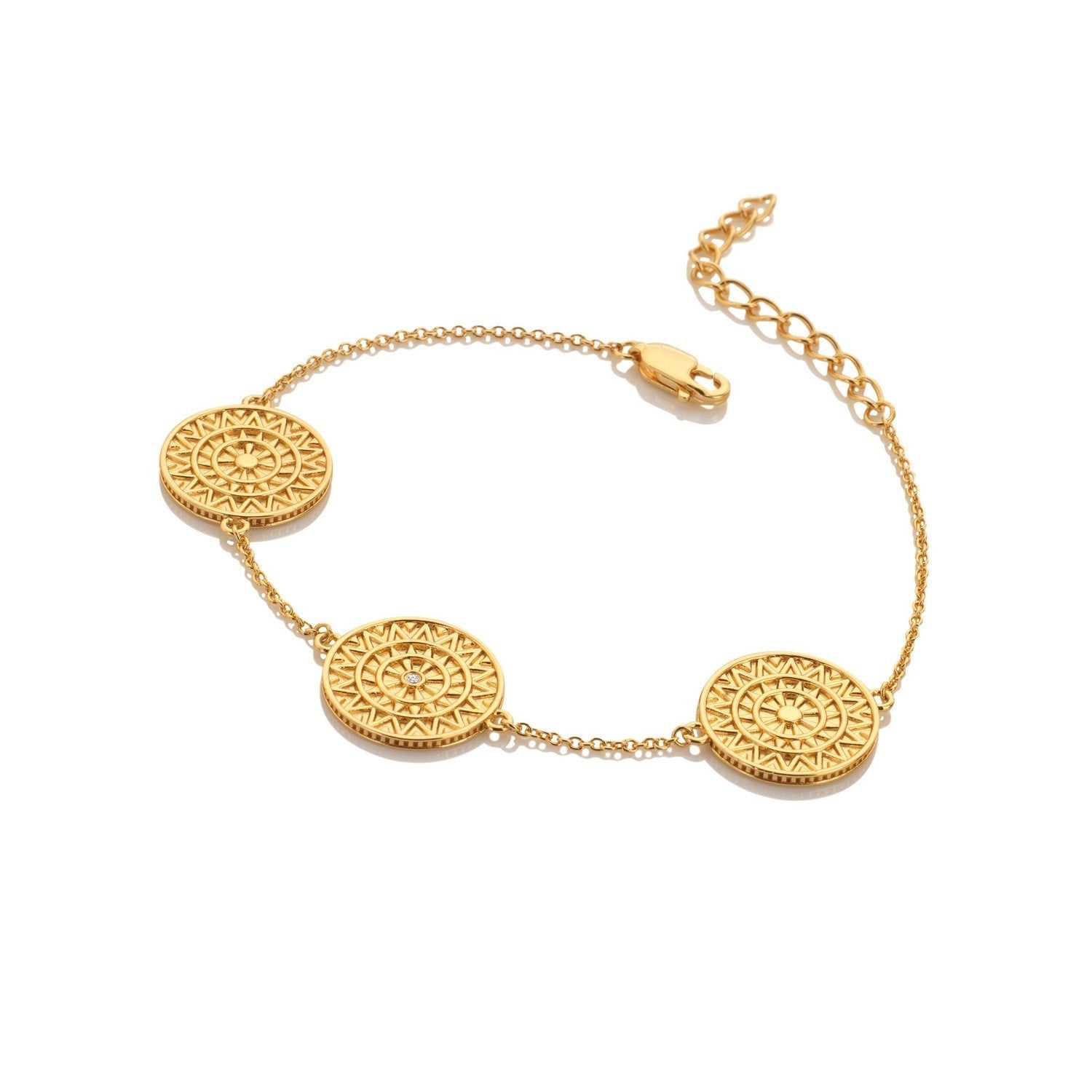 HD x Gold Plateden Edit Sterling Silver 18ct Gold Plated Athena Bracelet DL724