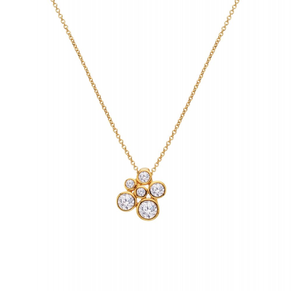 Gold necklace with a paw-shaped pendant