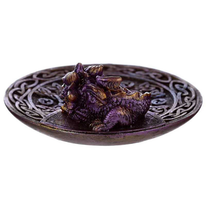 Elements Baby Dragon Celtic Ashcatcher Incense Stick Burner Dish DRG485