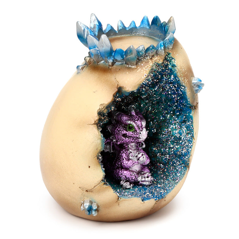 Elements Baby Dragon Crystal Egg Cave Tea Light Holder DRG549