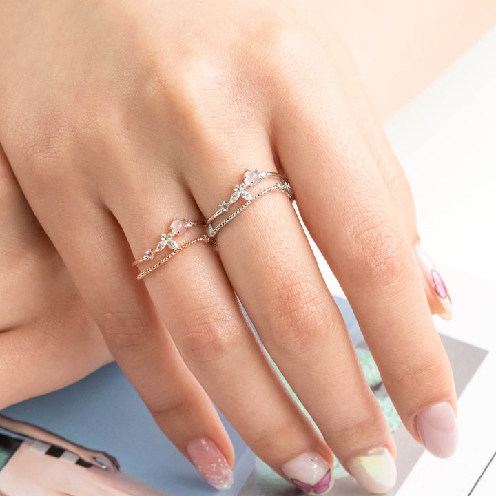 Pink butterfly ring-3