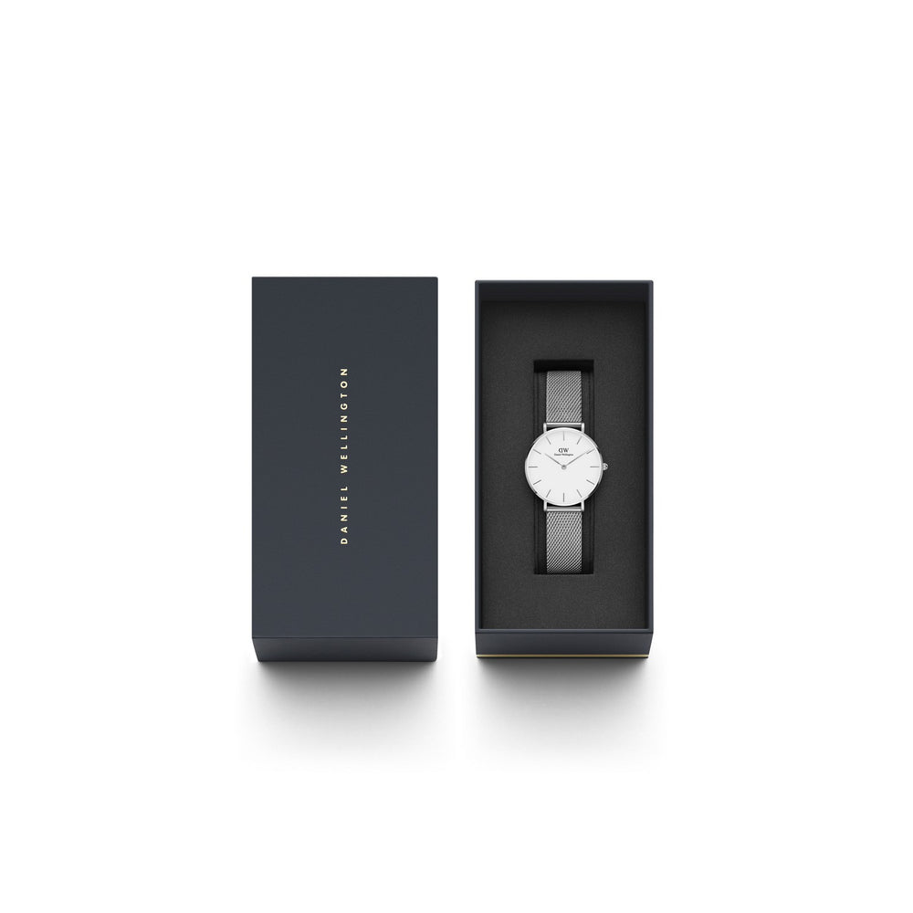 Daniel Wellington Petite Sterling 32mm White Silver Mesh Watch DW00100164