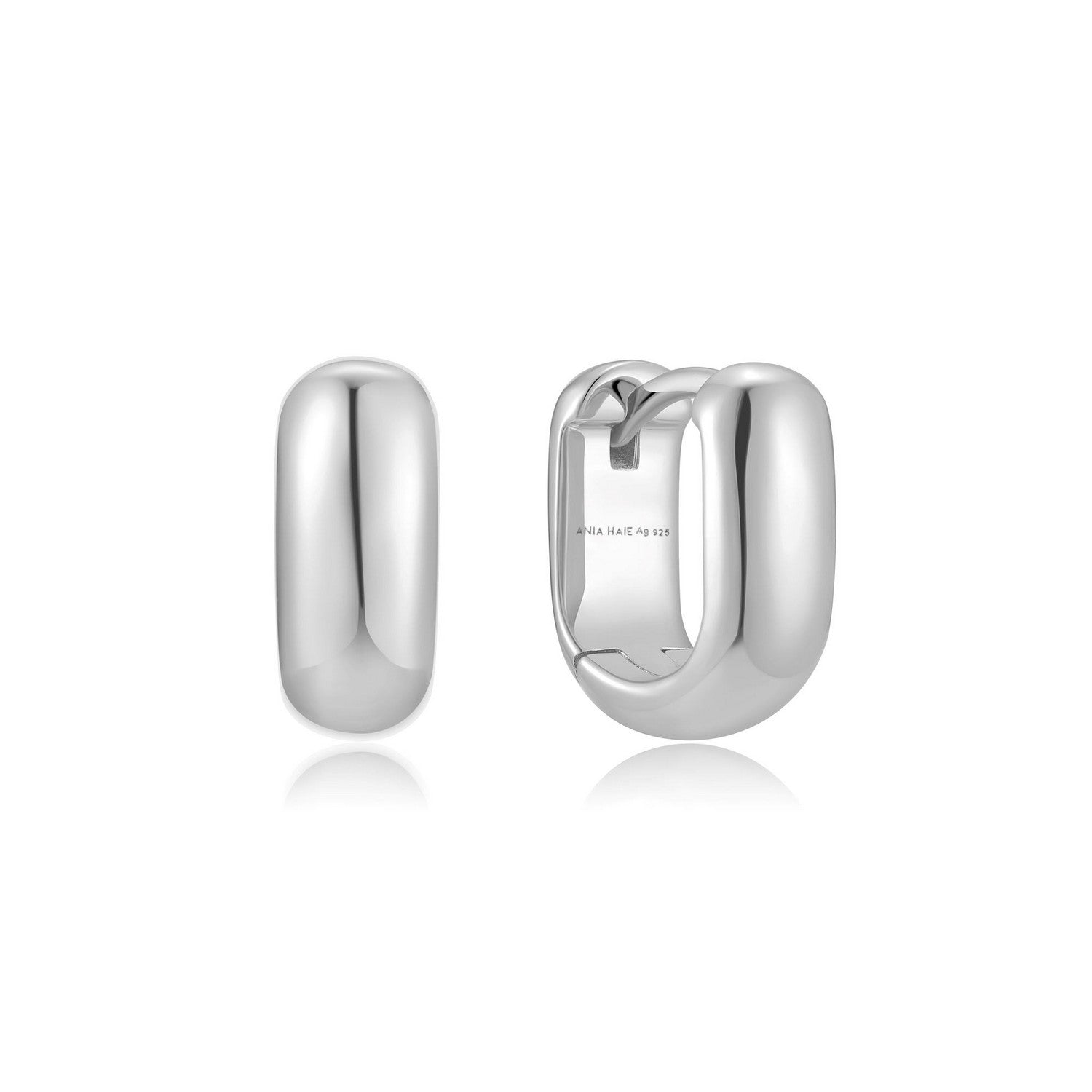 Silver Mini U-shaped Huggie Hoop Earrings E067-08H