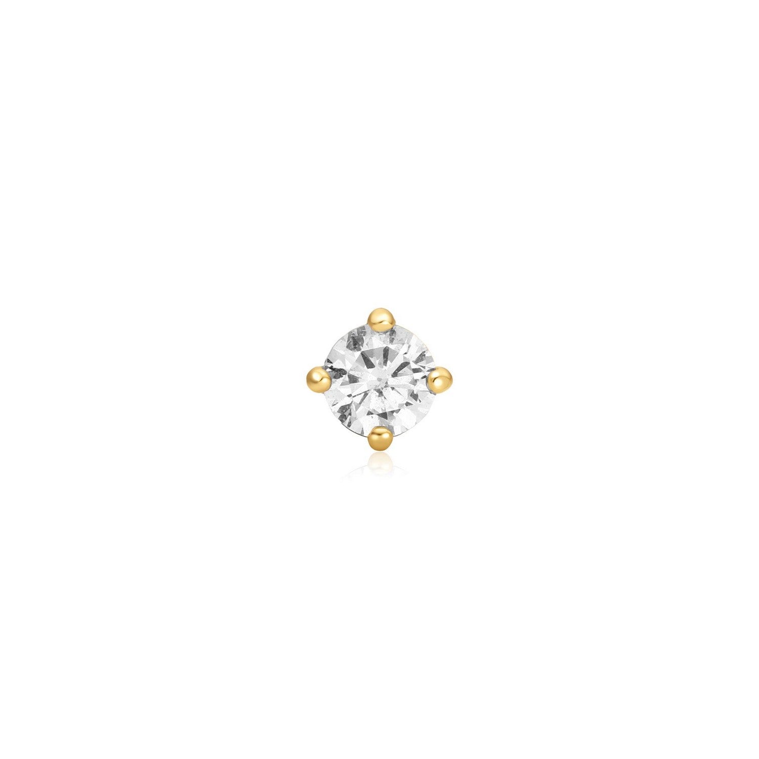 Gold Sparkle Round Barbell Single Earring E070-03G