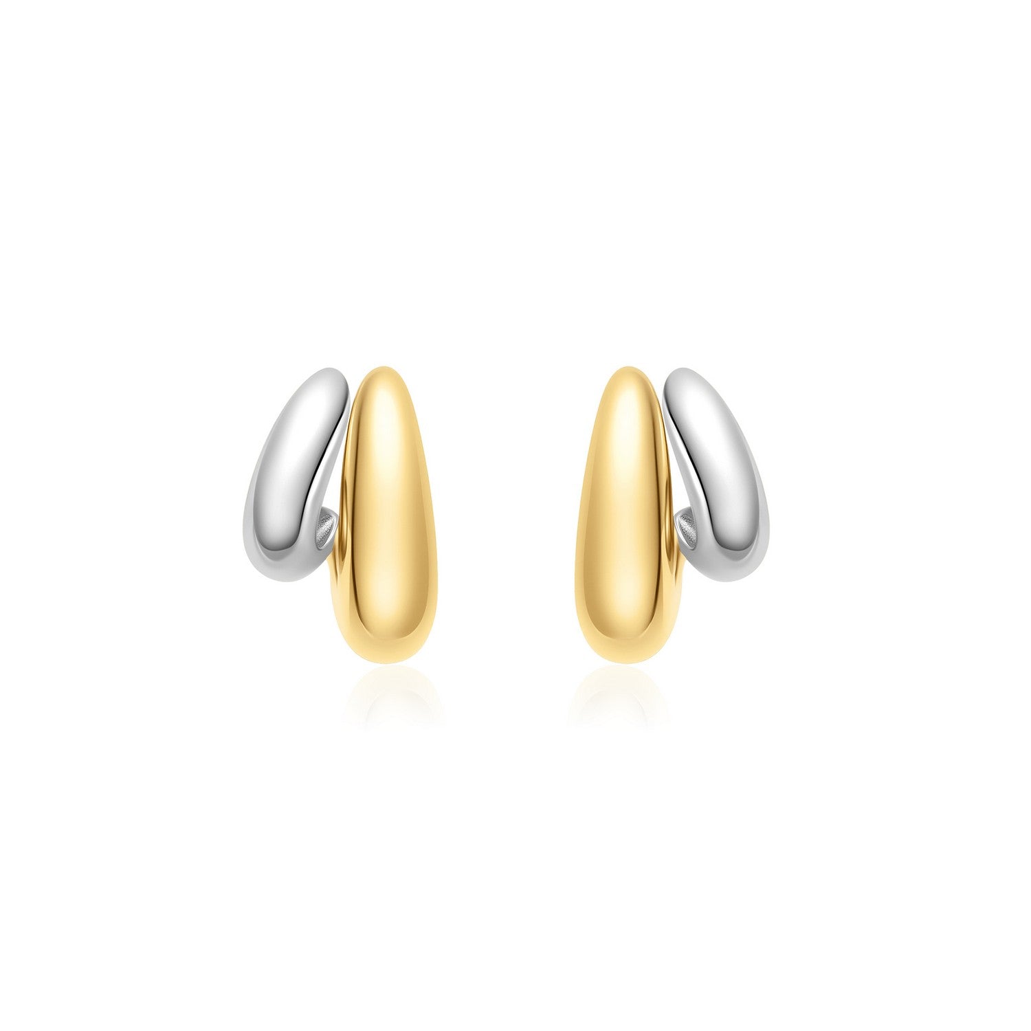 Ania Haie Two-Tone Dome Stud Hoop Earrings E072-07T