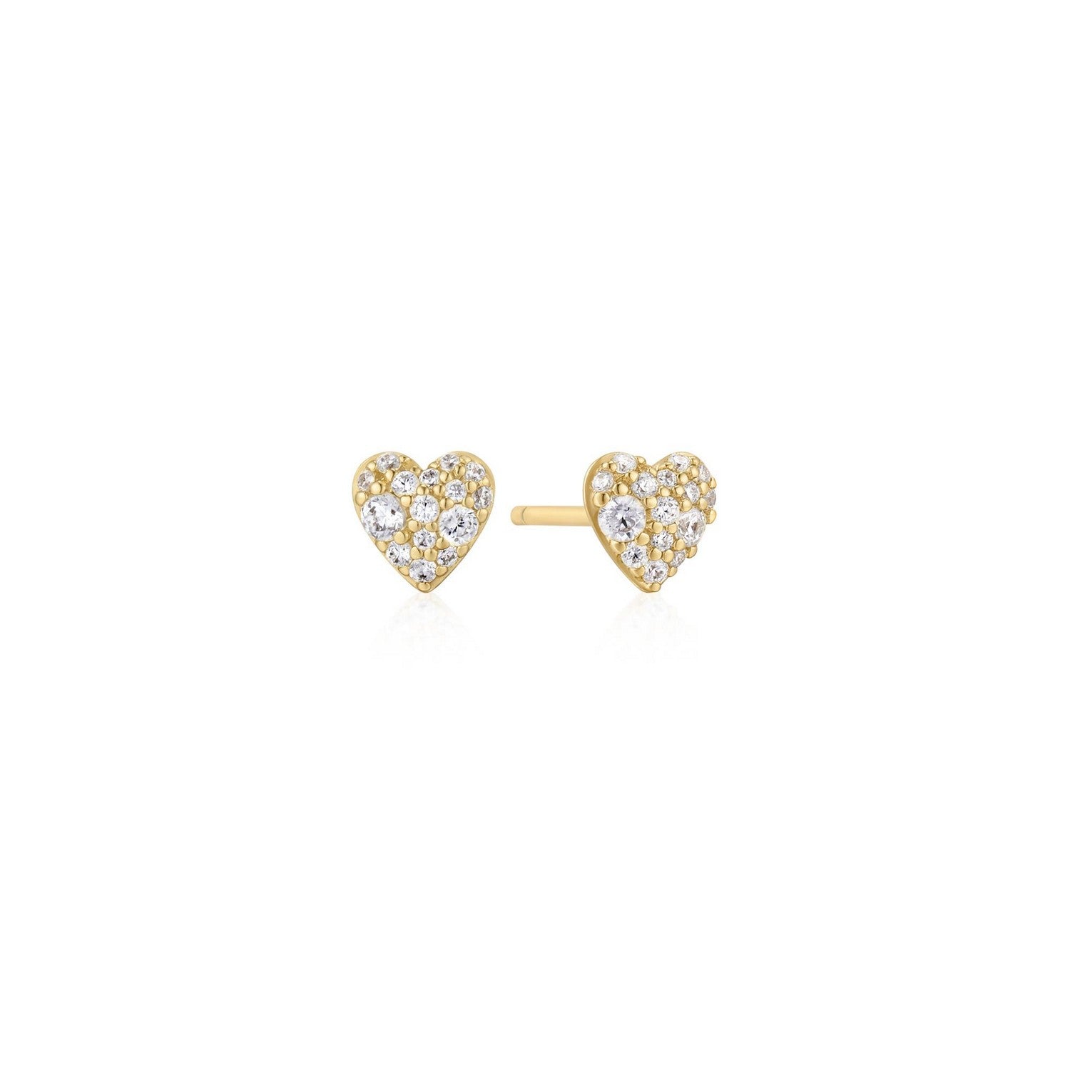 Ania Haie Gold Pavé Heart Stud Earrings E074-01G