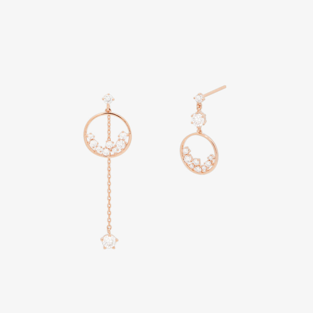 Circle cubic bunch earrings-5