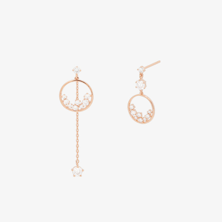 Circle cubic bunch earrings-5