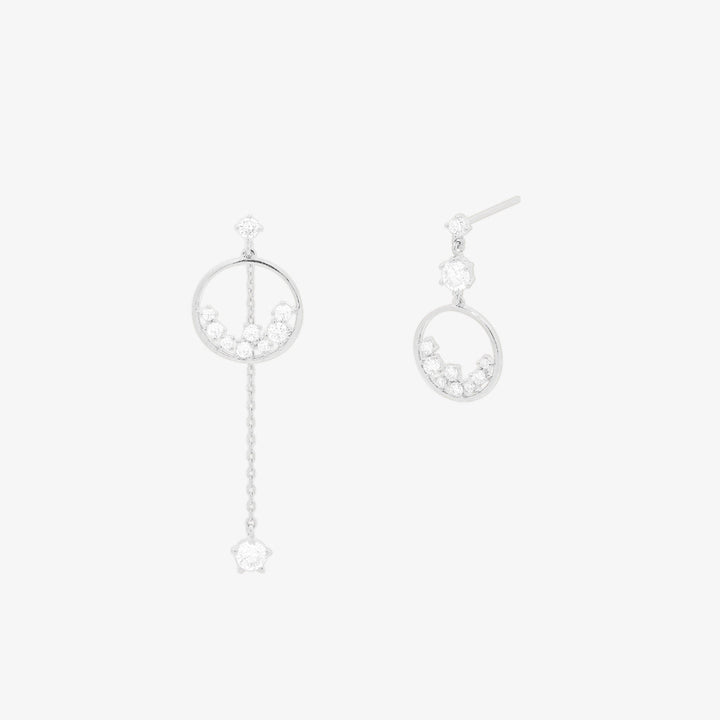 Circle cubic bunch earrings-4