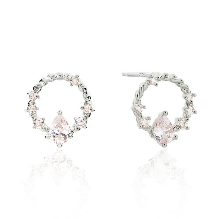 Cubic circle rope earrings-1