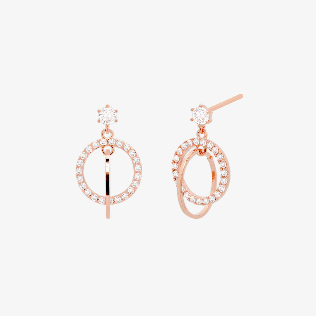 Circle charm dangle earrings-5