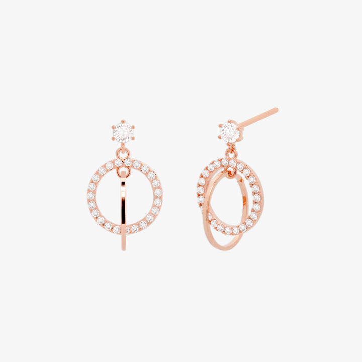 Circle charm dangle earrings-5