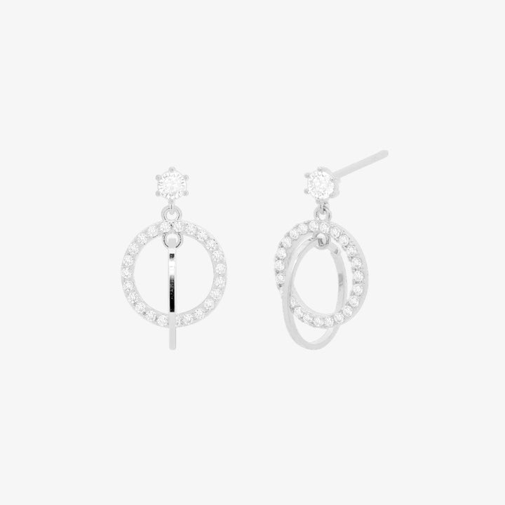 Circle charm dangle earrings-4