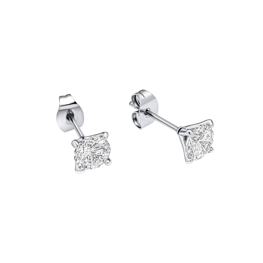 Crystal Zirconia Steel Stud Earrings E6564C