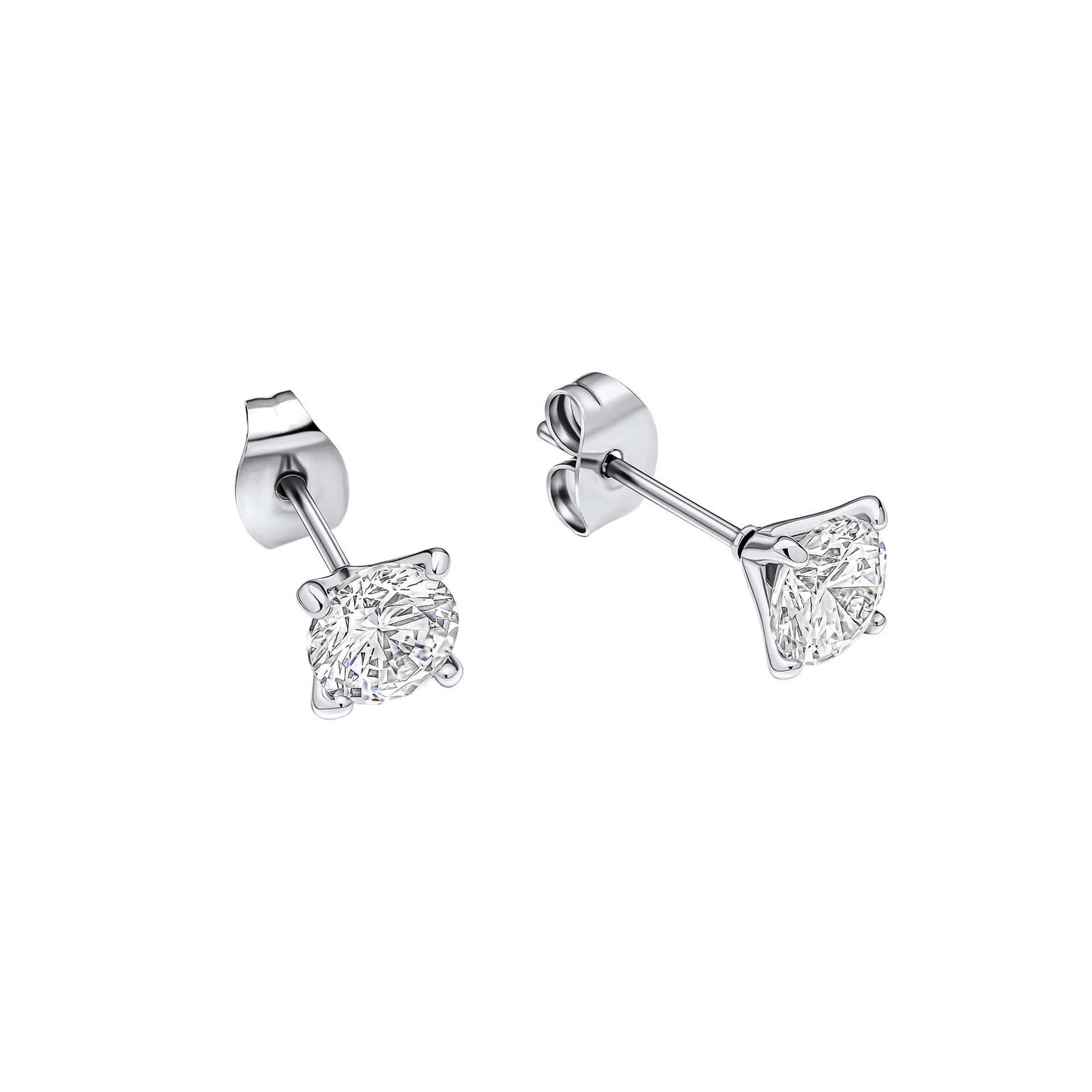 Crystal Zirconia Steel Stud Earrings E6564C