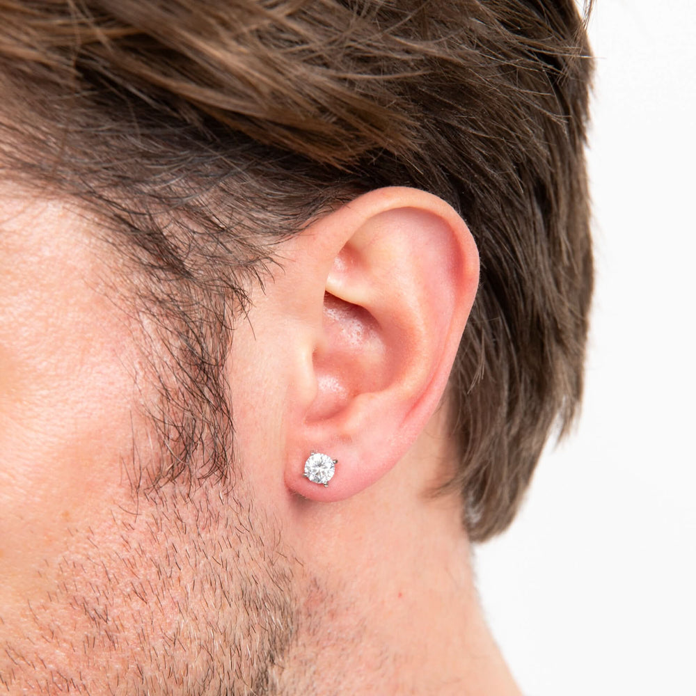 Crystal Zirconia Steel Stud Earrings E6564C