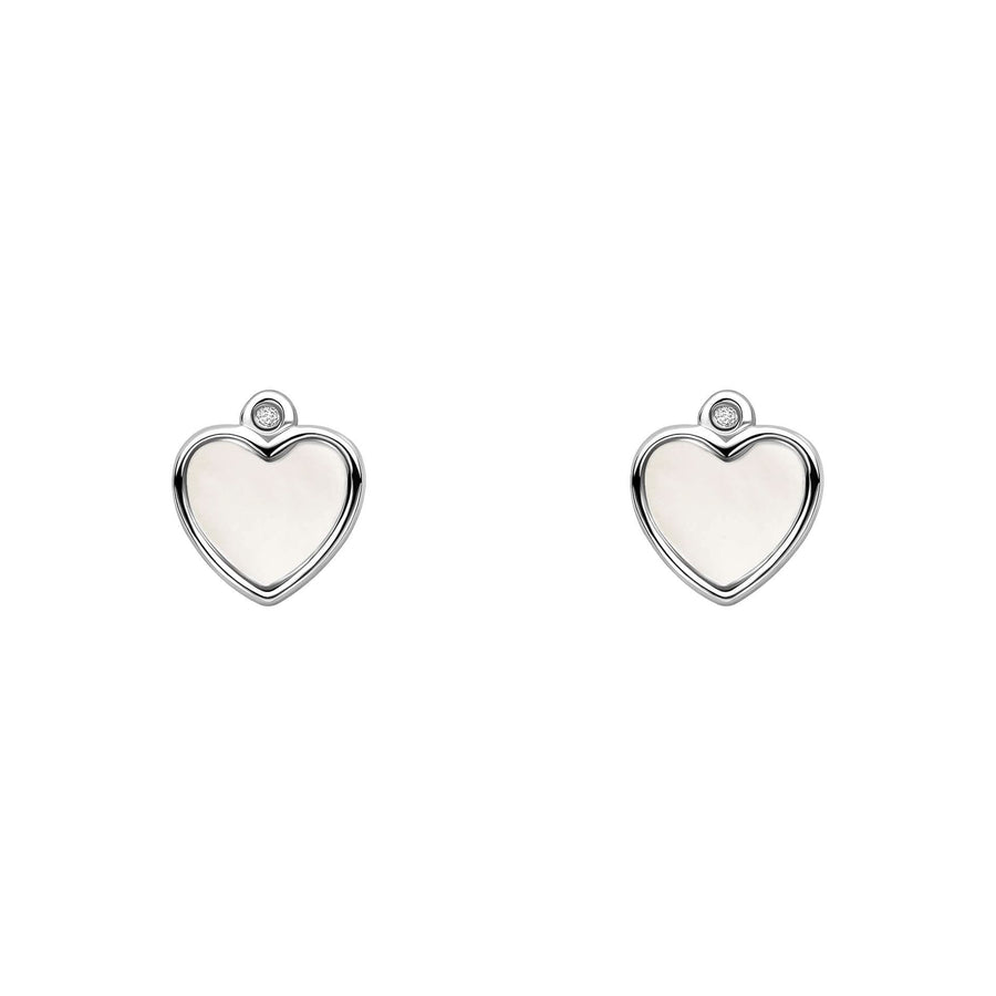 D for Diamond Sterling Silver Heart Pearl Earrings E6589P