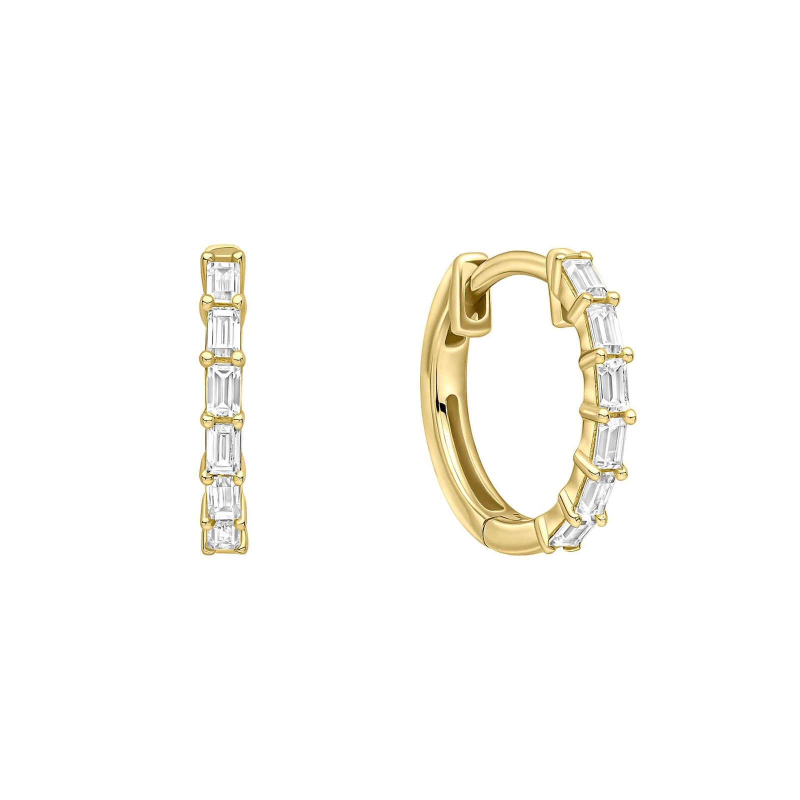 Diamonfire Baguette Cubic Zirconia Hoop Earrings E6597